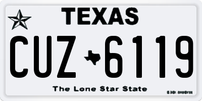 TX license plate CUZ6119
