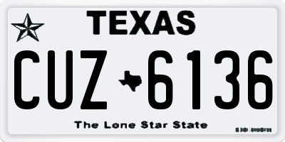 TX license plate CUZ6136