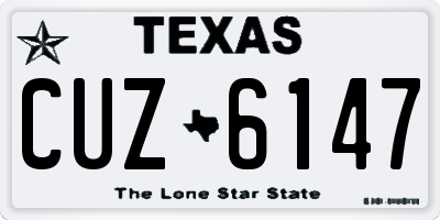 TX license plate CUZ6147