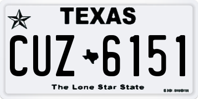 TX license plate CUZ6151