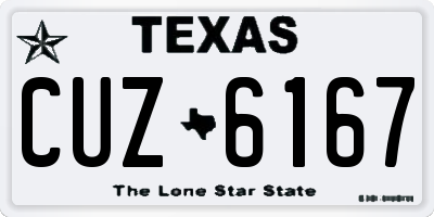 TX license plate CUZ6167