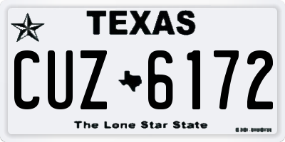 TX license plate CUZ6172