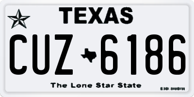 TX license plate CUZ6186