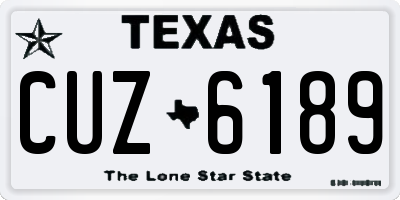 TX license plate CUZ6189