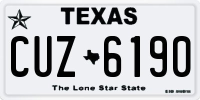 TX license plate CUZ6190