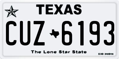 TX license plate CUZ6193