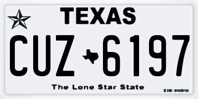 TX license plate CUZ6197
