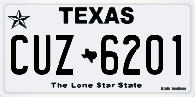 TX license plate CUZ6201
