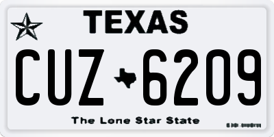TX license plate CUZ6209