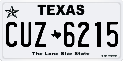 TX license plate CUZ6215
