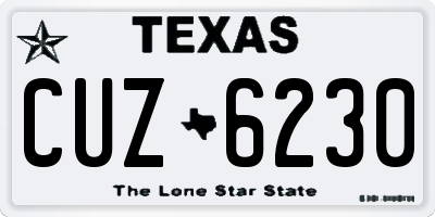TX license plate CUZ6230