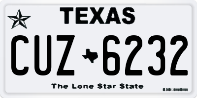 TX license plate CUZ6232
