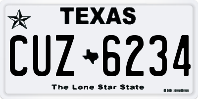 TX license plate CUZ6234