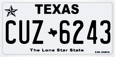 TX license plate CUZ6243