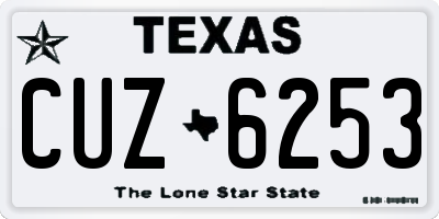 TX license plate CUZ6253