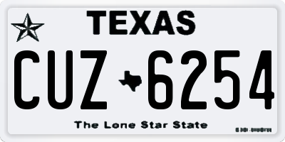 TX license plate CUZ6254