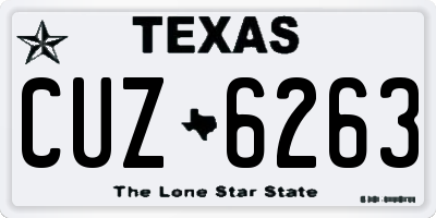 TX license plate CUZ6263