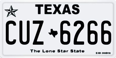 TX license plate CUZ6266