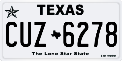 TX license plate CUZ6278