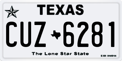 TX license plate CUZ6281