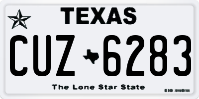 TX license plate CUZ6283