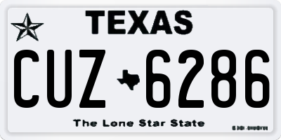TX license plate CUZ6286