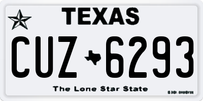 TX license plate CUZ6293
