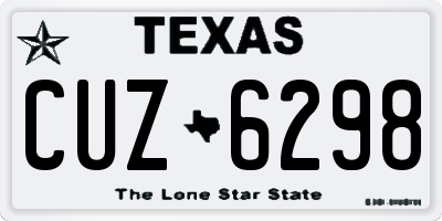 TX license plate CUZ6298