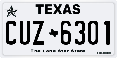 TX license plate CUZ6301