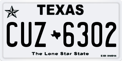 TX license plate CUZ6302