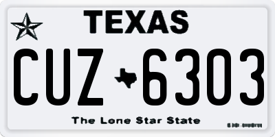 TX license plate CUZ6303