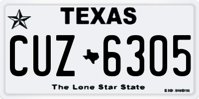 TX license plate CUZ6305