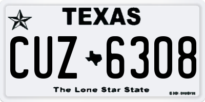 TX license plate CUZ6308