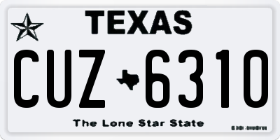 TX license plate CUZ6310