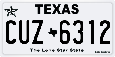 TX license plate CUZ6312