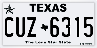 TX license plate CUZ6315