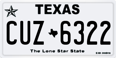 TX license plate CUZ6322