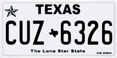 TX license plate CUZ6326