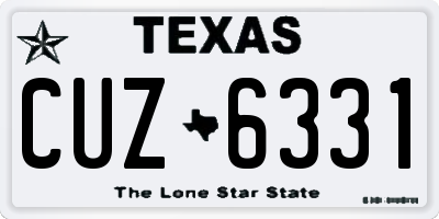 TX license plate CUZ6331