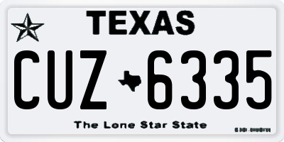 TX license plate CUZ6335