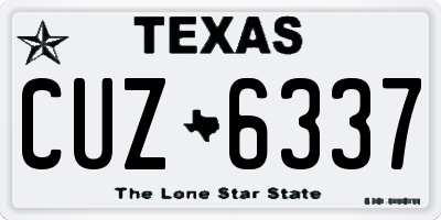 TX license plate CUZ6337
