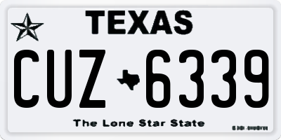TX license plate CUZ6339