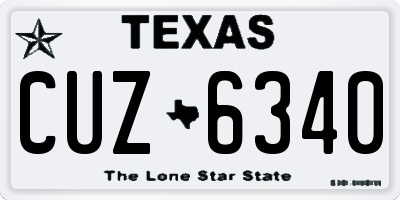 TX license plate CUZ6340
