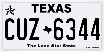 TX license plate CUZ6344