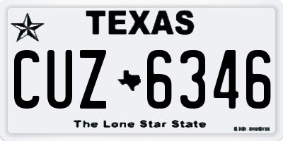 TX license plate CUZ6346
