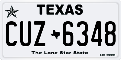 TX license plate CUZ6348