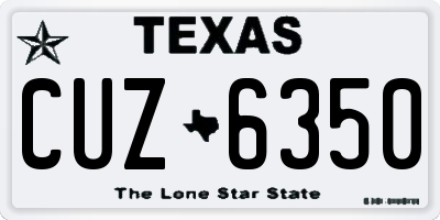 TX license plate CUZ6350