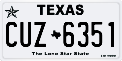 TX license plate CUZ6351