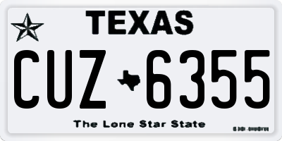 TX license plate CUZ6355