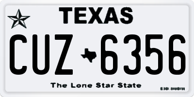 TX license plate CUZ6356